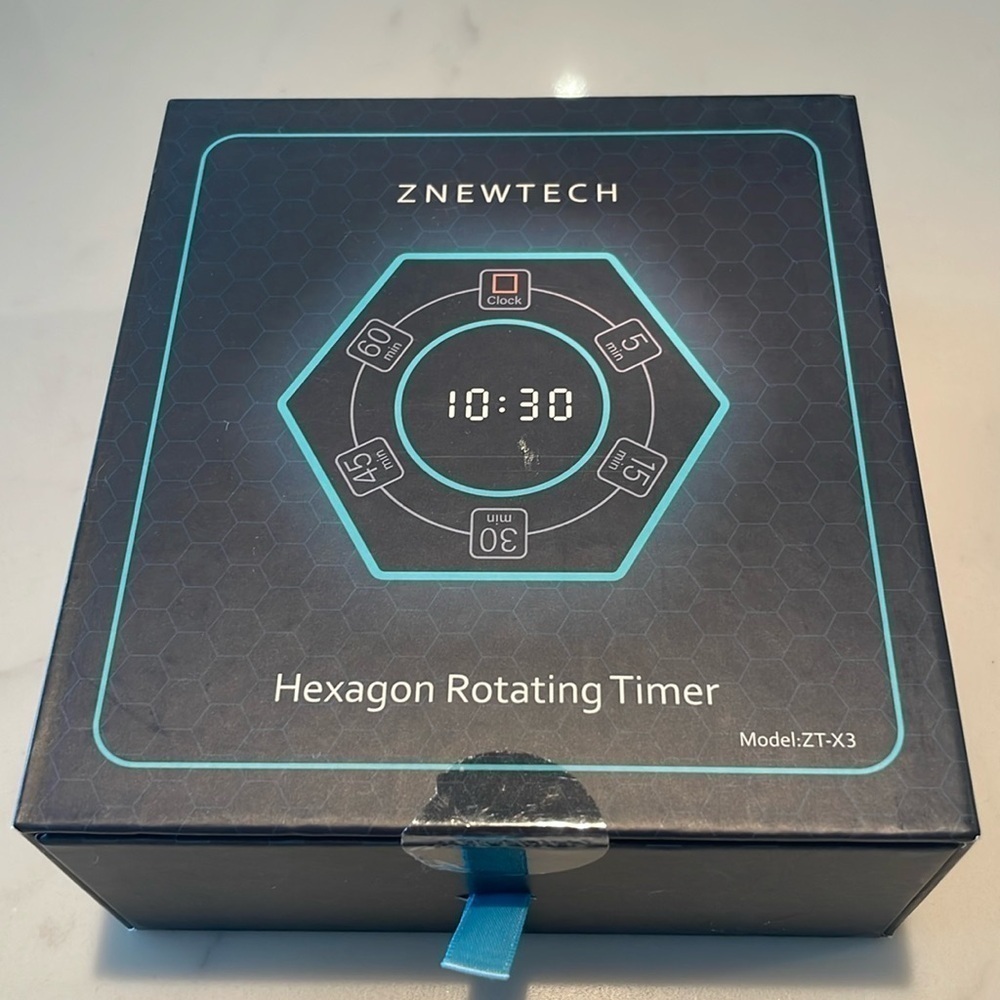 ZNEWTECH hexagon rotating timer / NWT / color cyan (teal)